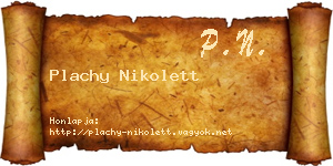 Plachy Nikolett névjegykártya